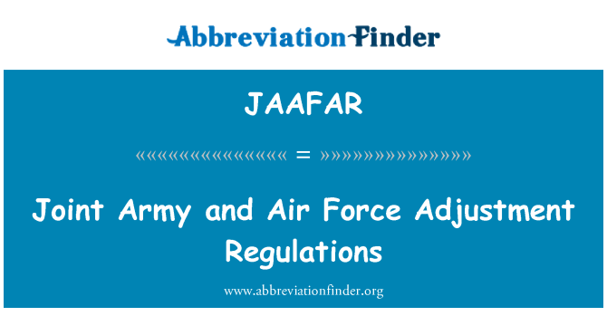 JAAFAR: Společné armády a letectva úpravy nařízení
