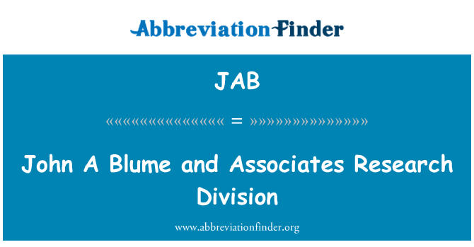 JAB: John A Blume in delitev raziskovalni sodelavci