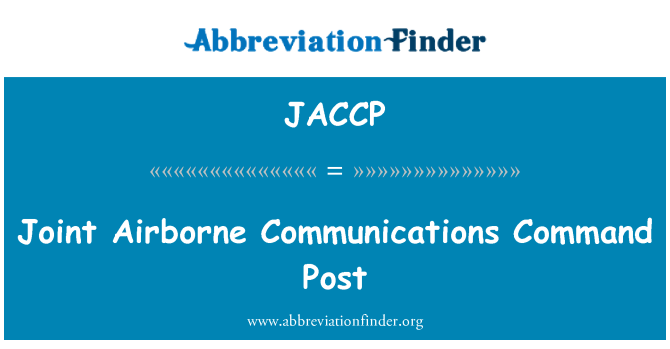 JACCP: Pòs de komand kominikasyon avyon kago konjwen