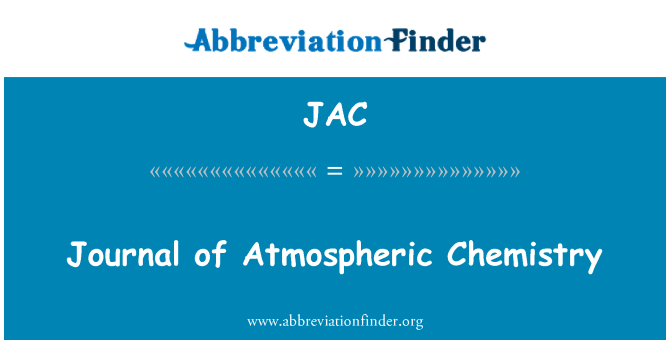 JAC: Tidning atmosfärisk kemi