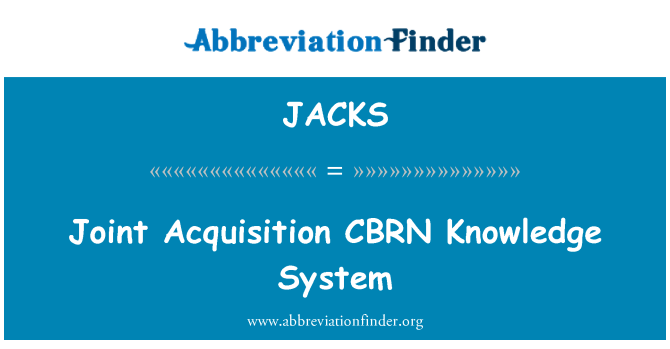 JACKS: Gemensamma förvärv CBRN kunskapssystem