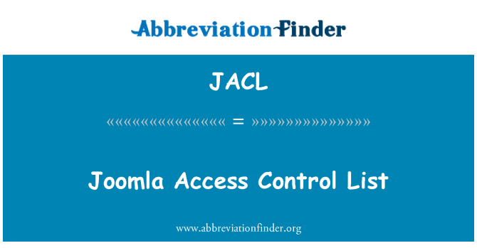 JACL: Seznam nadzora dostopa Joomla