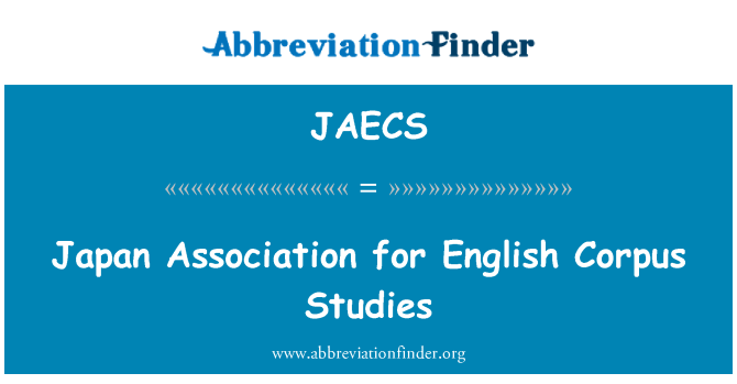 JAECS: Япония асоциация за изследвания на английски корпус