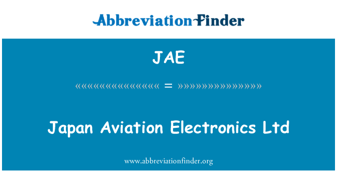 JAE: Ġappun avjazzjoni Electronics Ltd