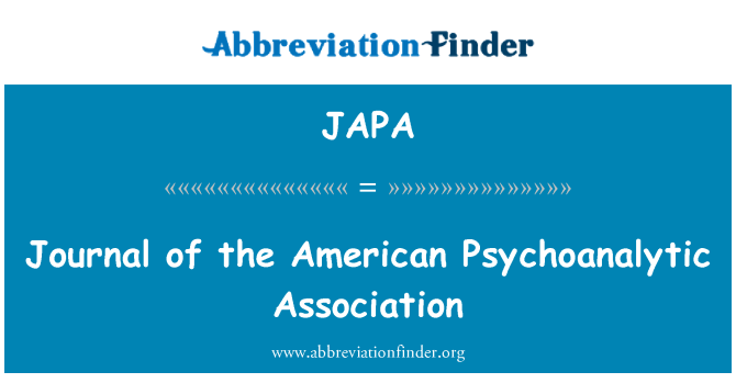 JAPA: 美國精神分析協會學報