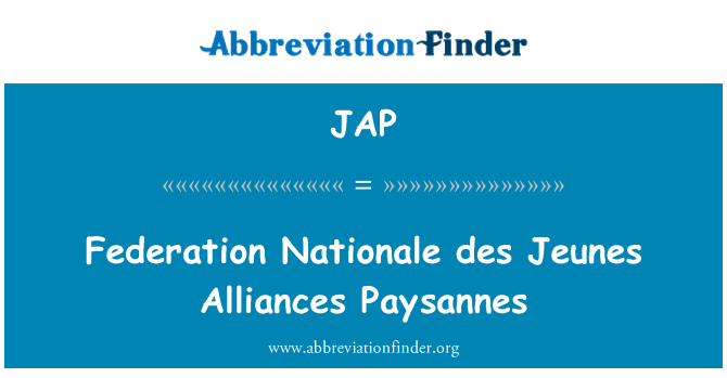 JAP: Federació Nationale des Jeunes aliances Paysannes