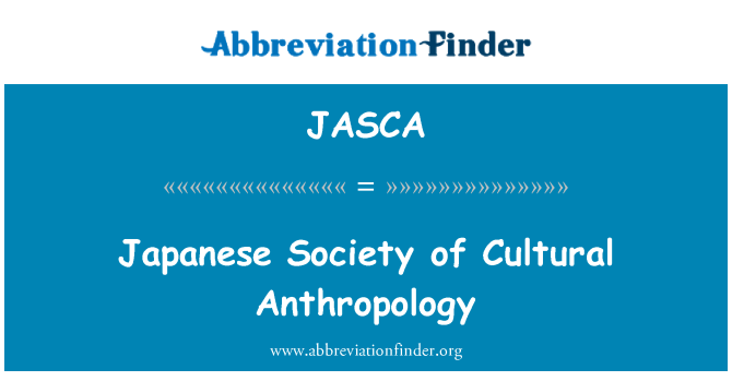 JASCA: Japanese Society of Cultural Anthropology