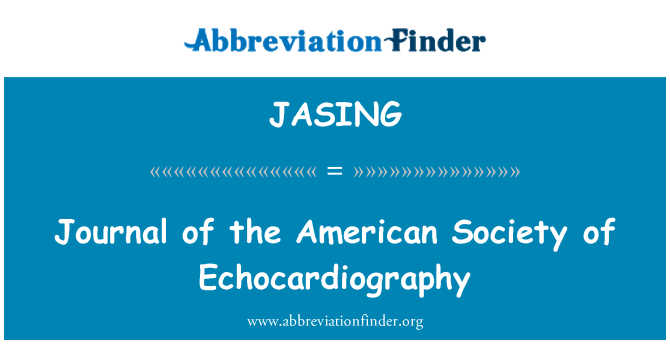 JASING: Journal of the American Society of Echocardiography