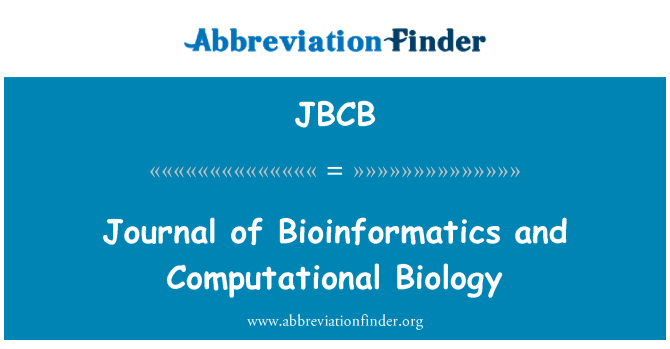 JBCB: Journal bioinformatiky a výpočetní biologie