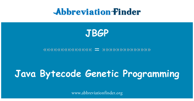 JBGP: Genetické programování v jazyce Java Bytecode