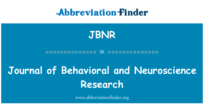 JBNR: Jornal da comportamental e neurociência pesquisa