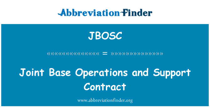 JBOSC: संयुक्त बेस संचालन और समर्थन अनुबंध