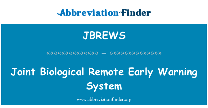 JBREWS: 공동 생물 원격 조기 경보 시스템