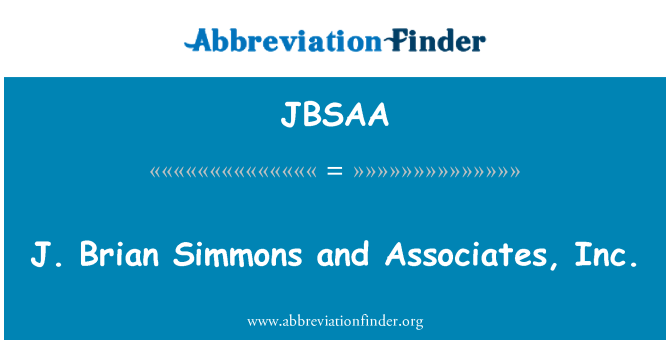 JBSAA: J. Brian Simmons and Associates, Inc.
