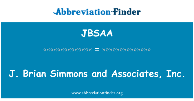 JBSAA: J. Brian Simmons şi Associates, Inc