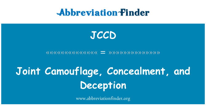 JCCD: Camouflage Konġunt, ħabi, u qerq