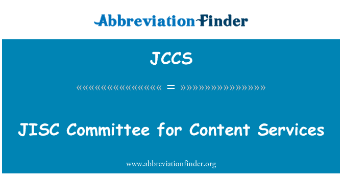 JCCS: JISC Jawatankuasa Perkhidmatan kandungan