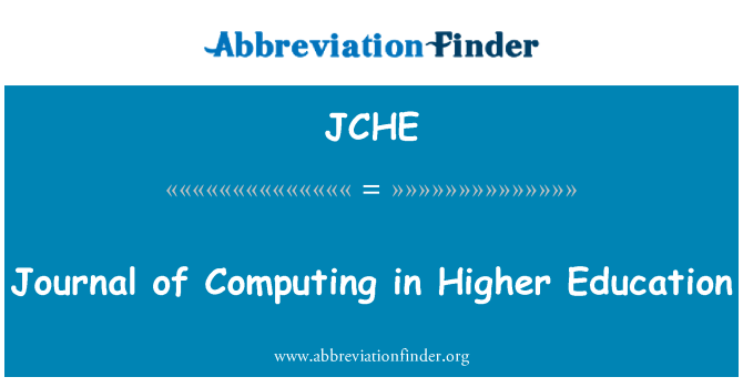JCHE: Journal of Computing in Higher Education
