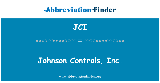 JCI: Johnson פקדים, inc.