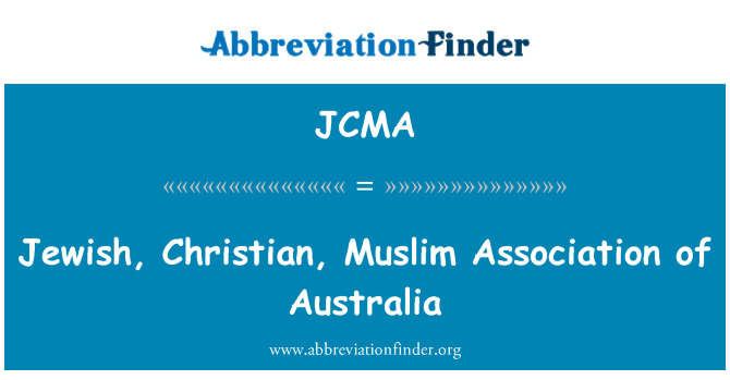 JCMA: Židovské, křesťanské, muslimské asociace Austrálie