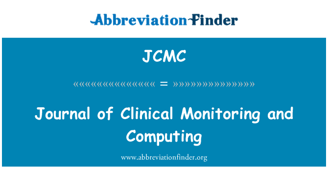 JCMC: Journal of Clinical Monitoring and Computing