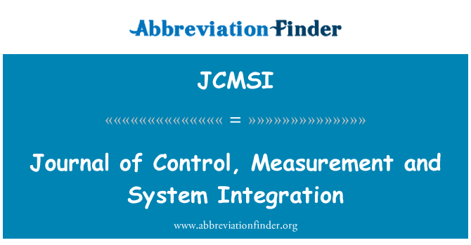 JCMSI: Revista de Control, medida e integración de sistemas