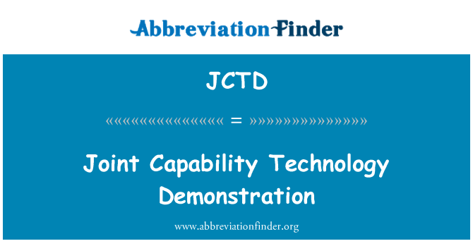 JCTD: Dimostrazione tecnologica congiunta capacità