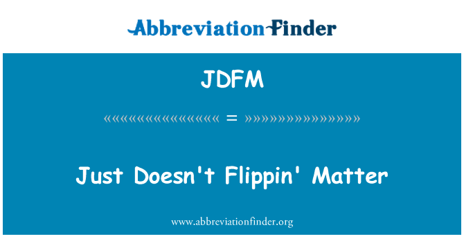 JDFM: רק לא משנה איזה