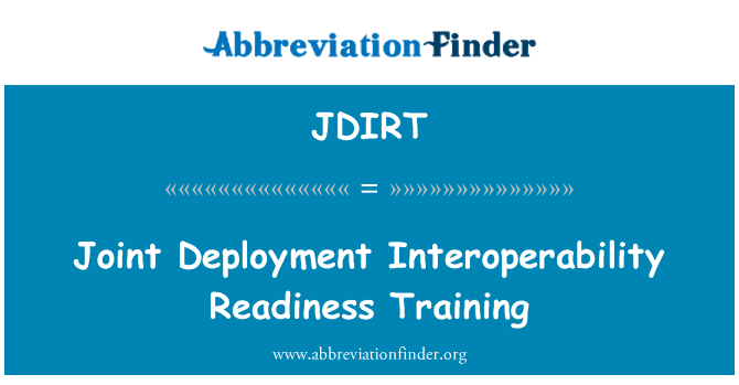 JDIRT: Spoločného nasadenia Interoperability pripravenosť školenia