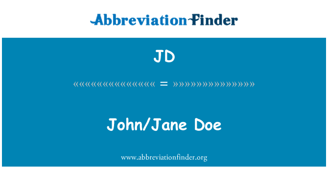 JD: John ve Jane Doe