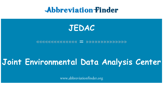 JEDAC: Gemensamma miljön Data Analysis Center