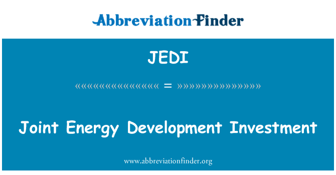 JEDI: Ühine energia arendamise investeeringute