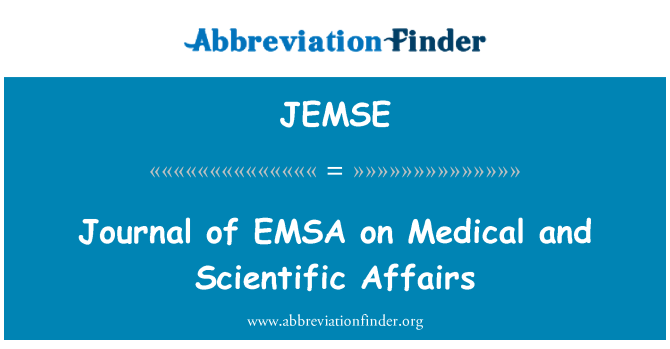 JEMSE: 의료 및 과학 업무에 EMSA의 저널