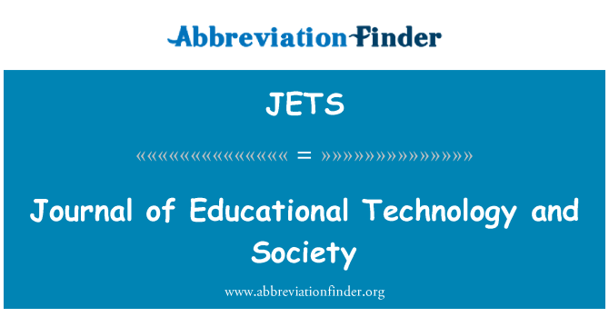 JETS: สมุดรายวันของเทคโนโลยีการศึกษาและสังคม