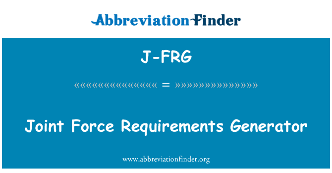 J-FRG: מחולל דרישות כוח המשותף