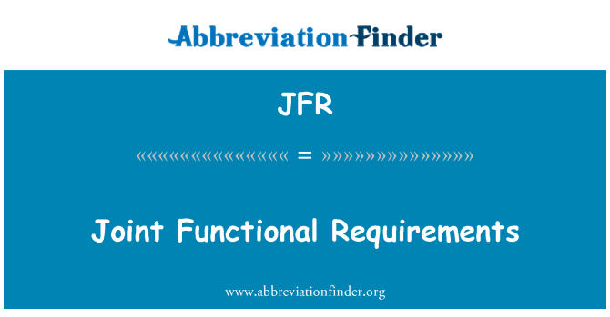 JFR: Requisitos funcionais conjuntos