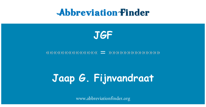 JGF: Яап г. Fijnvandraat