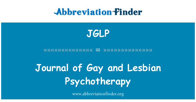 JGLP: Ġurnal tal-psikoterapija Gay u Lesbian