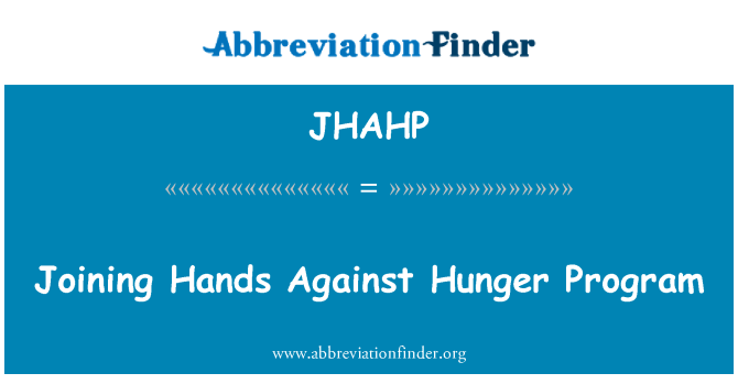 JHAHP: Ενώνουμε τα χέρια κατά πείνας προγράμματος