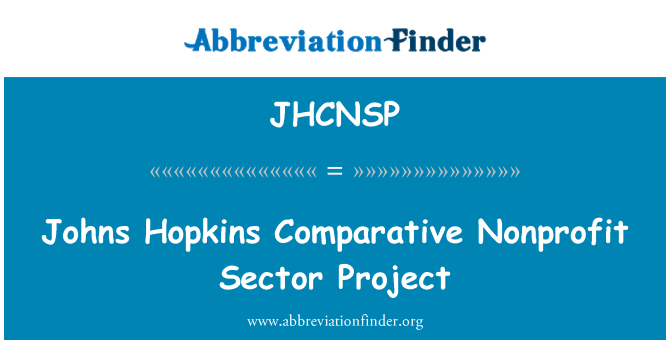 JHCNSP: Proiectul de sectorul non-profit comparativ Johns Hopkins