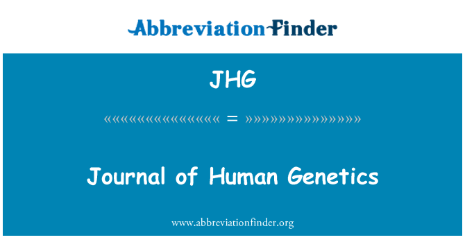 JHG: Journal of Human Genetics