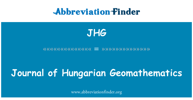 JHG: Ġurnal ta ' l-Geomathematics Ungeriżi