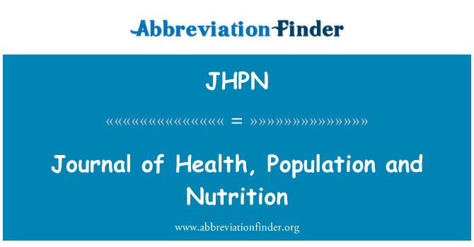 JHPN: Journal of Health, Population and Nutrition