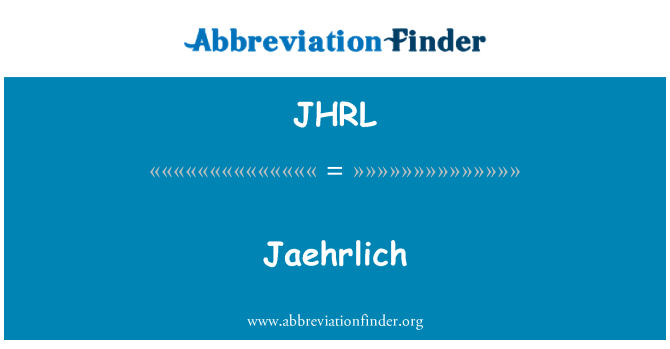 JHRL: Jaehrlich