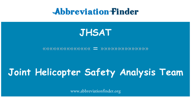 JHSAT: Skupni helikopter ekipe za analizo varnosti