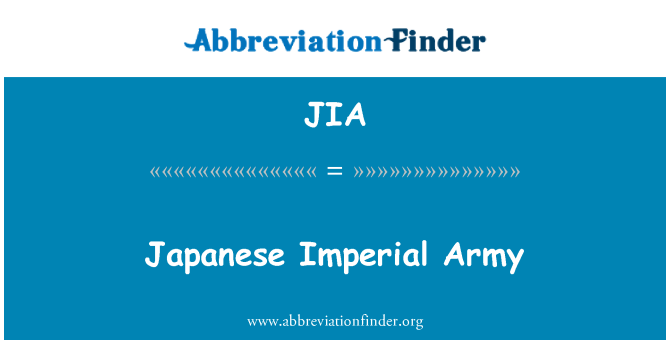 JIA: Japanische kaiserliche Armee