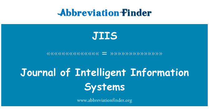 JIIS: Журнал интеллектуальных информационных систем