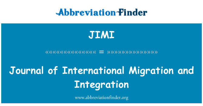 JIMI: अंतरराष्ट्रीय प्रवासन और एकीकरण के जर्नल