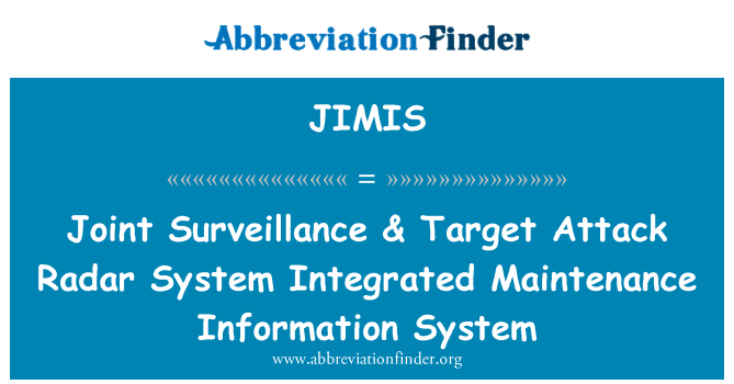 JIMIS: 聯合監視與目標攻擊雷達系統綜合維修資訊系統