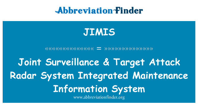 JIMIS: Спільних спостереження & цільової атаки радіолокаційні системи комплексного обслуговування інформаційної системи